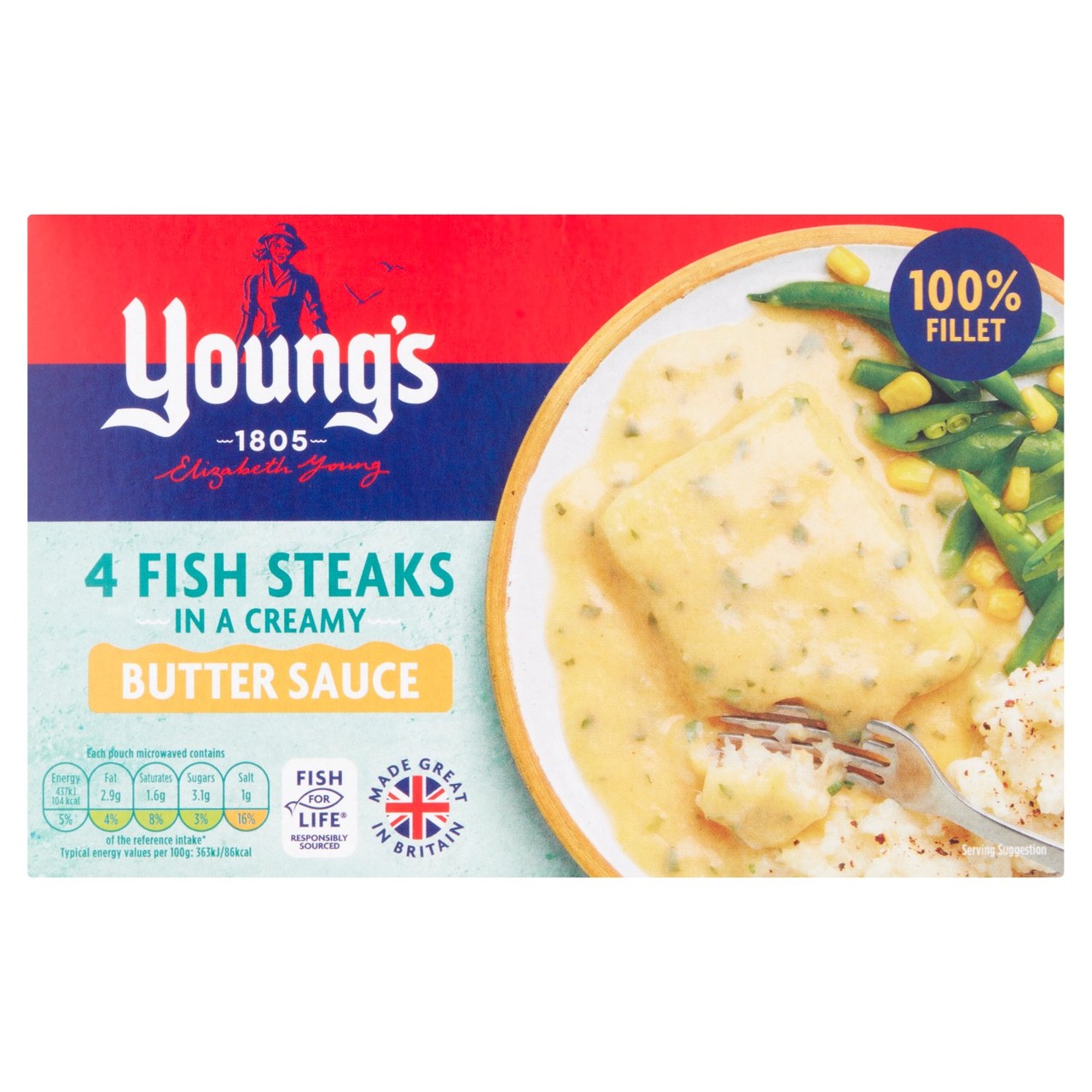 Image of Young's 4 Fish Steaks In Butter Sauce