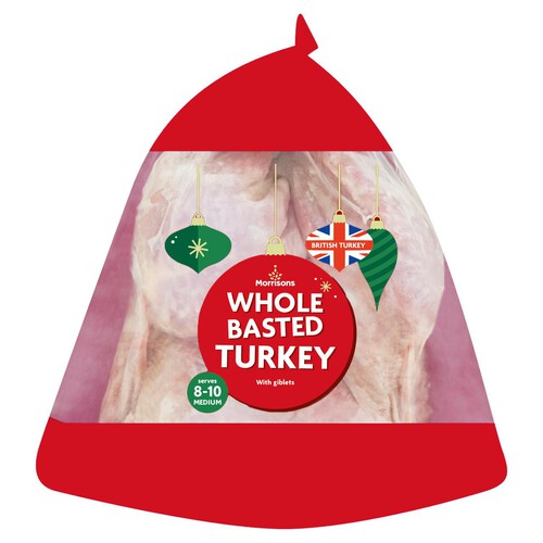 Morrisons Frozen Medium Whole Basted Turkey 3.9-5.29 Kg