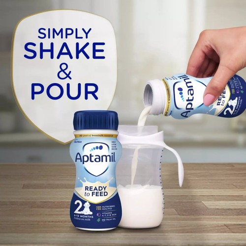 Aptamil 2 Follow On Baby Milk Formula Liquid Ready to Drink   6 x 200ml