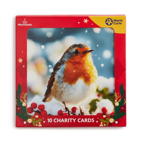 Morrisons Square Photographic Robin Cards 10 Pack