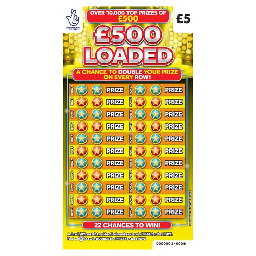 National Lottery £500 Loaded Scratch Card