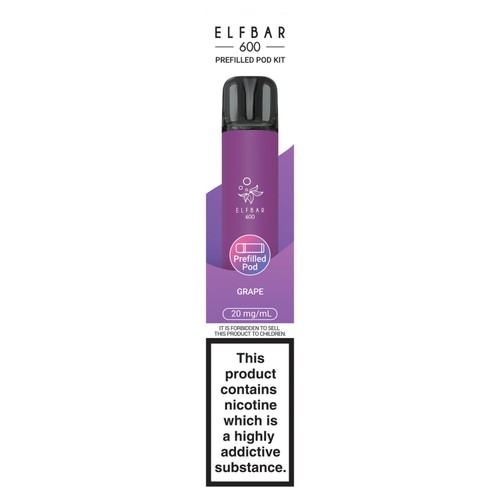Elfbar 600 Rechargeable Prefilled Pod Kit Grape