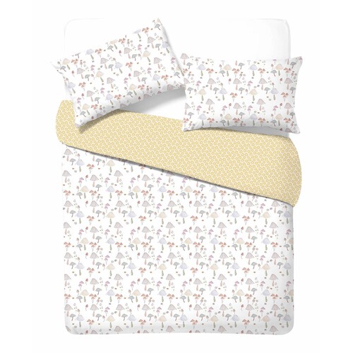 Nutmeg Home Easy Care Molly Mushroom Duvet Double