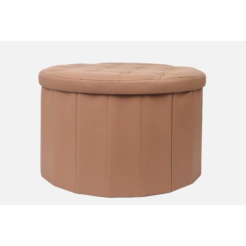 Folding Round Faux Leather Storage