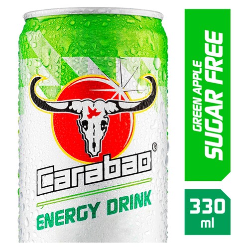 Carabao Energy Drink Sugar Free Green Apple