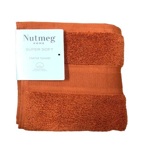 Nutmeg Home Supersoft Cotton Hand Towel Burnt Orange