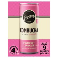 Remedy Kombucha Raspberry Lemonade 4 x 330ml