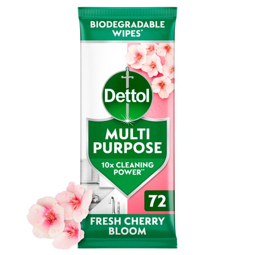 Dettol Multipurpose Cleaner Cherry Bloom Wipes 72 Pack