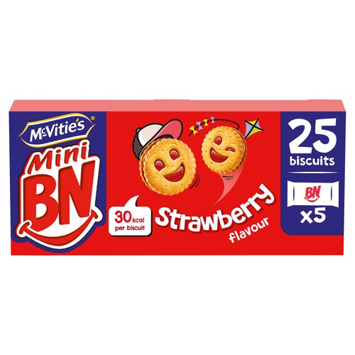 McVitie's Mini BN Strawberry Flavour Biscuits 5 Pack Multipack 