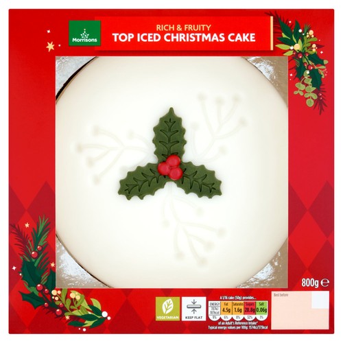 Morrisons Top Iced Christmas Cake Serves 16