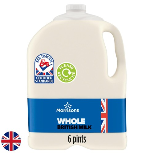 Morrisons British Whole Milk 6 Pint