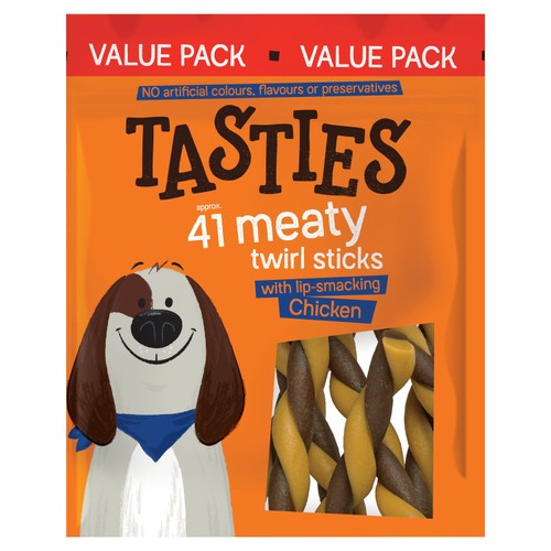 Tasties Meaty Twirl Sticks with Lip Smacking Chicken