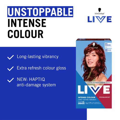 LIVE Intense Colour Permanent Hair Dye 043 Red Passion