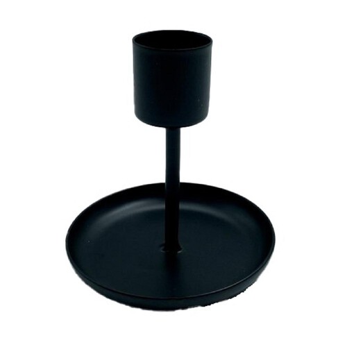 Nutmeg Home Black Metal Taper Candle Holder