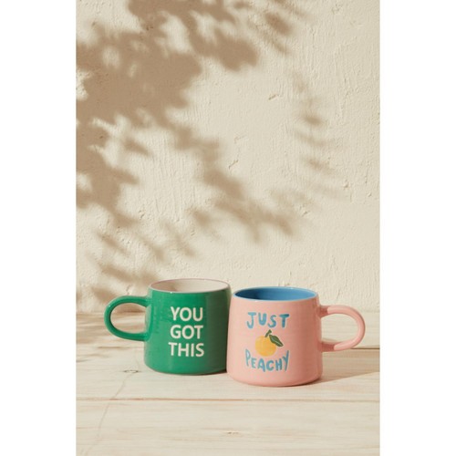 Nutmeg Home Just Peachy Slogan Mug