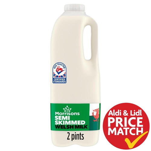 Morrisons Welsh Semi Skimmed Milk 2 Pint