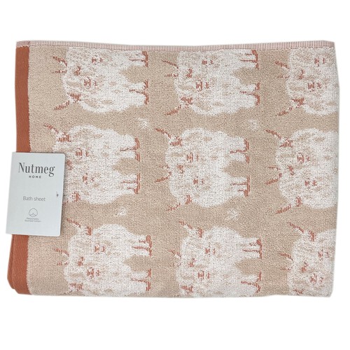 Nutmeg Home Highland Cow Bath Sheet