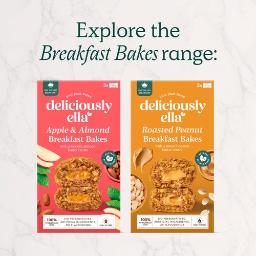Deliciously Ella Peanut Butter On-the-Go Breakfast Bakes Multipack 3x50g