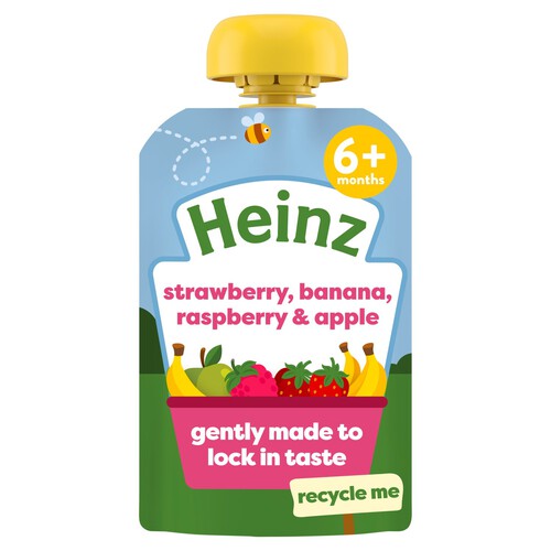 Heinz Strawberry, Banana, Raspberry & Apple Baby Food Pouch 6+ Months 