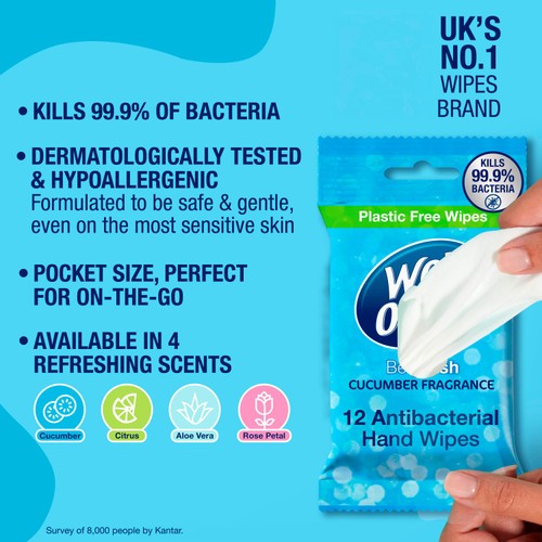 Wet Ones Be Fresh 12 Antibacterial Hand & Body Wipes