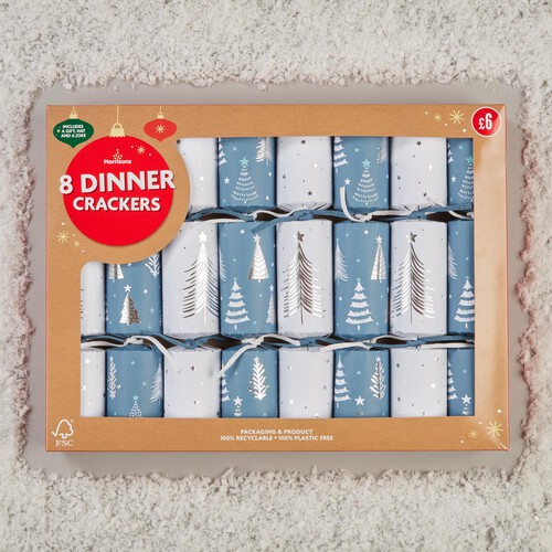 Morrisons Silver And Blue Dinner Crackers