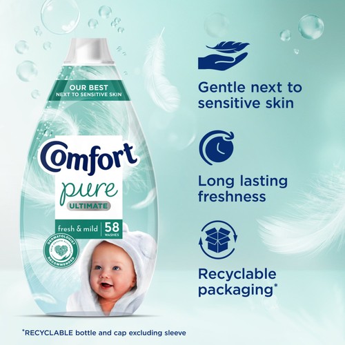 Comfort Ultimate Pure Fabric Conditioner Fresh & Mild 58 Washes