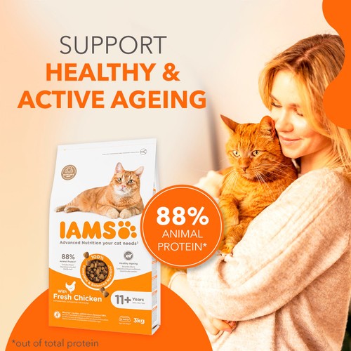 Iams For Vitality Adult Cat 11 Years With Chicken 800g