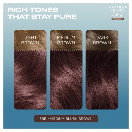 Clairol Nice'N Easy Pure Brunettes Permanent Hair Dye 5BB Medium Brown
