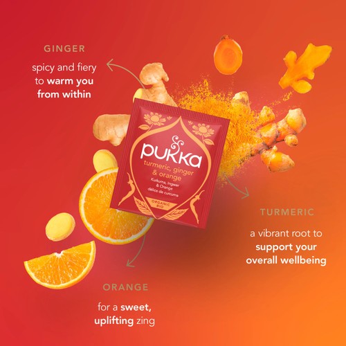 Pukka Organic Turmeric, Ginger & Orange Herbal Tea Bags x20