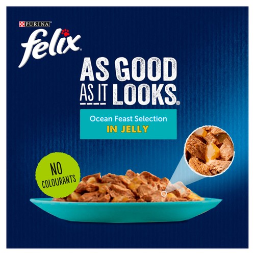 FELIX As Good As it Looks Ocean Feasts in Jelly Wet Cat Food 12x85g