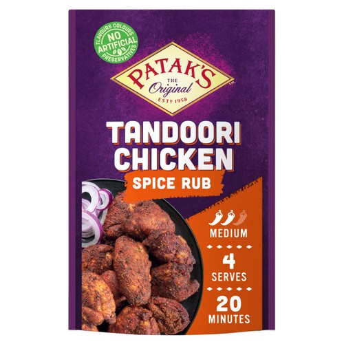 Patak's Tandoori Chicken Indian Seasoning Medium Spice Mix Rub 25g