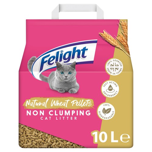 Felight 100% Natural Wheat Pellets Non Clumping Cat Litter