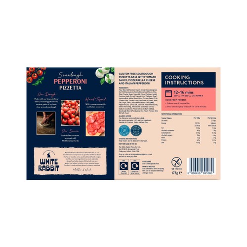White Rabbit Gluten Free Pepperoni Pizzetta 175g