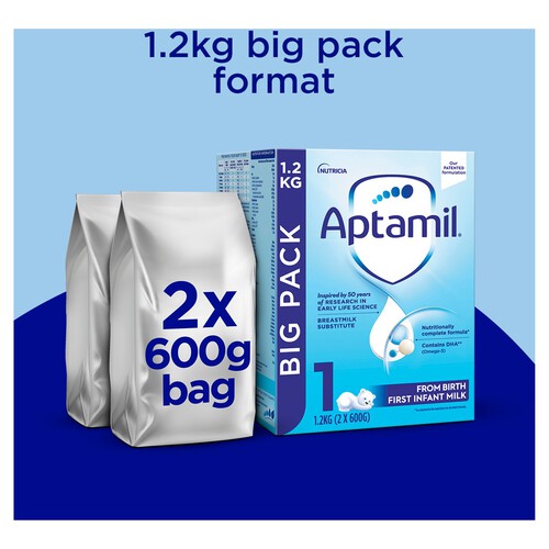 Aptamil 1 First Infant Baby Milk Formula Powder from Birth Big Pack