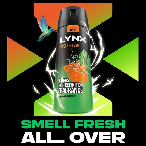 Lynx Deodorant Bodyspray Aerosol Jungle Fresh 