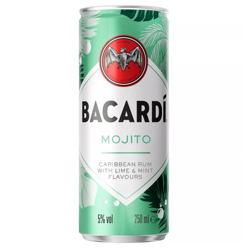 Bacardi Mojito Premix Rum Cocktail Can   250ml
