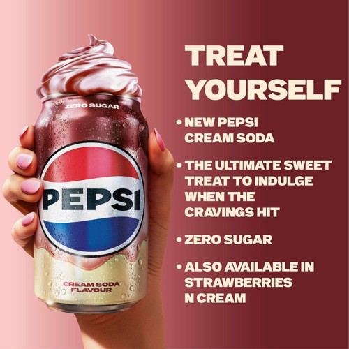 Pepsi Zero Sugar Cream Soda Flavour 8x330ml