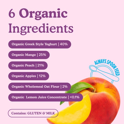Little Freddie Mango & Peach Yoghurt Pouch 6 Months+ 100G