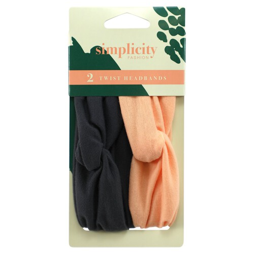 Simplicity Soft Headband Single Twist Design 2 Pack