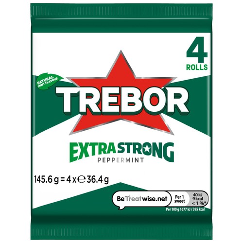 Trebor Extra Strong Peppermint 4 Rolls 