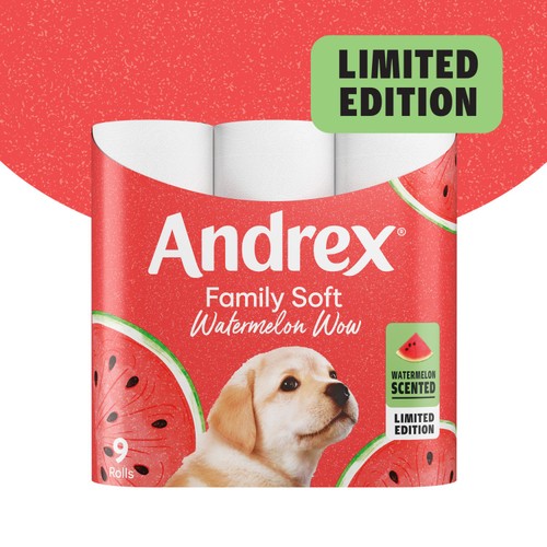 Andrex Family Soft Watermelon Toilet Tissue 9 Rolls