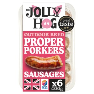 Jolly Hog 6 British Pork Sausages Gluten Free 400G