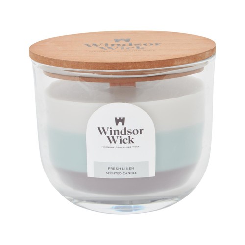 Home Style Windsor Wick Cracking Wooden Wick Mini Candle Fresh Linen