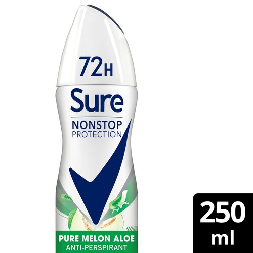 Sure Women Antiperspirant Deodorant Aerosol Nonstop Pure Melon