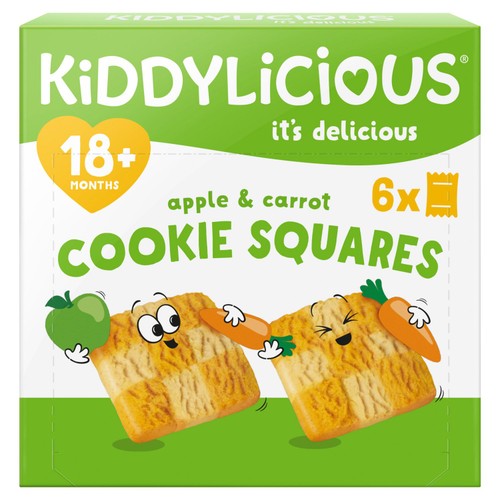 Kiddylicious Apple & Carrot Cookie Squares 18+M 6x24g