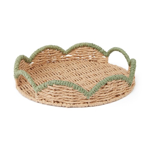 Nutmeg Home Natural Scallop Decorative Tray