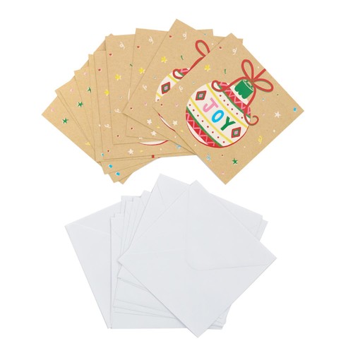 Morrisons Joy Bauble Square Cards Packaged Cards 10Pk