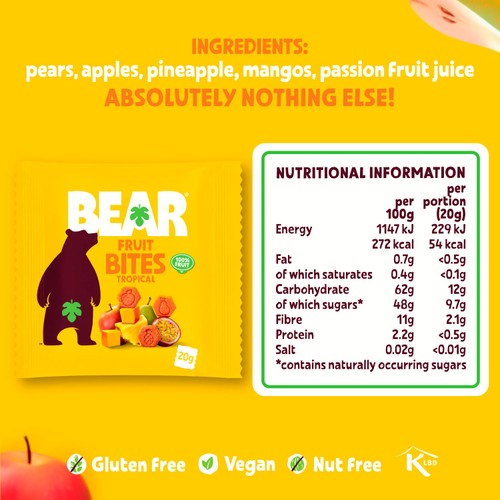 Bear Fruit Bites Tropical 5X20G