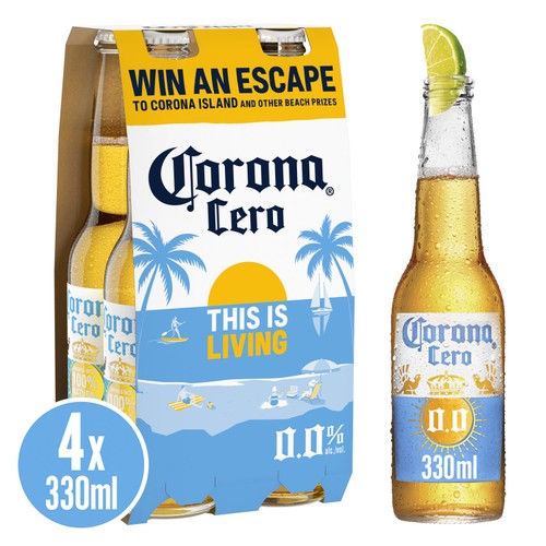 Corona Cero 0% Lager Beer Bottles 4 x 330ml