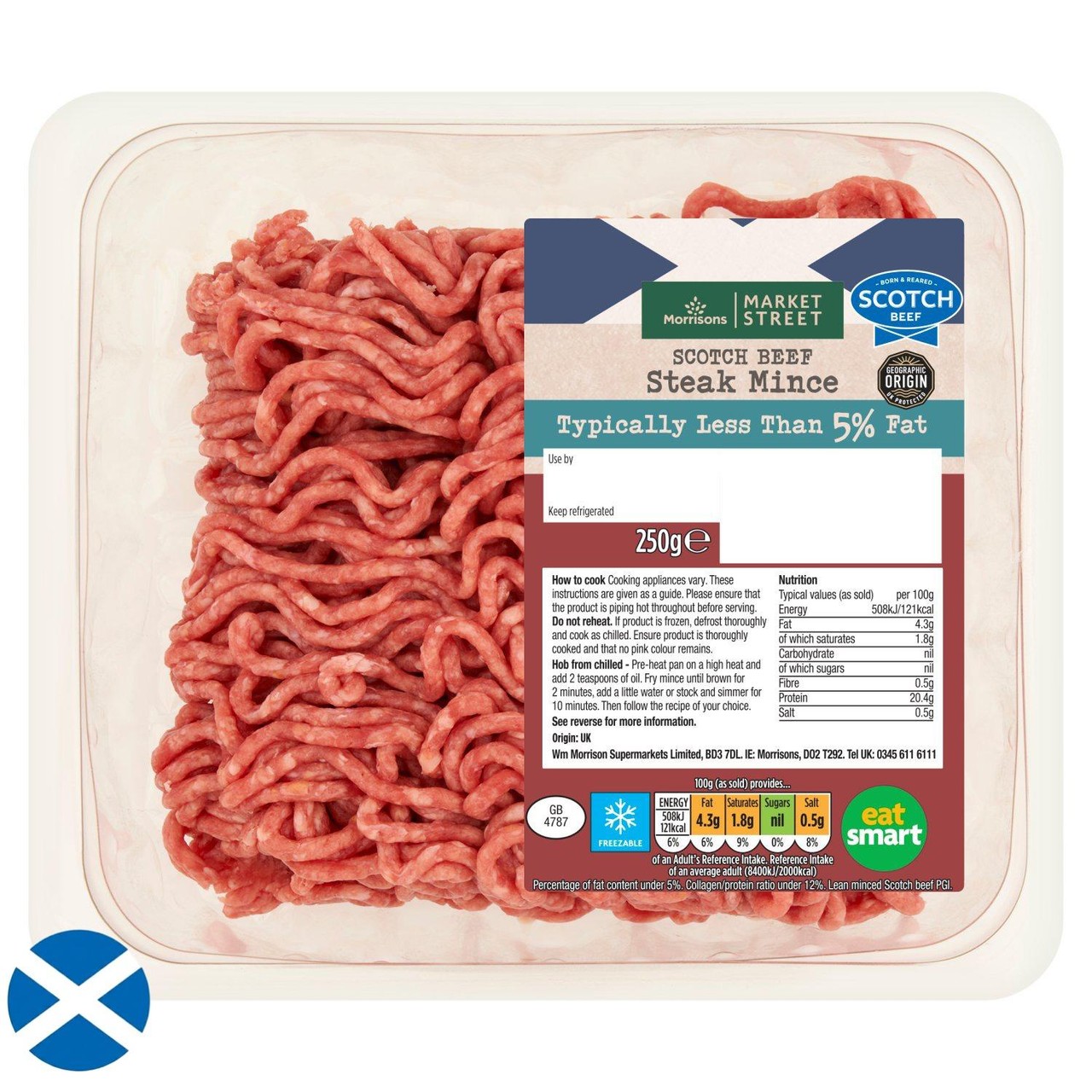 Morrisons Scotch Beef Mince Steak 5% Fat 250g
